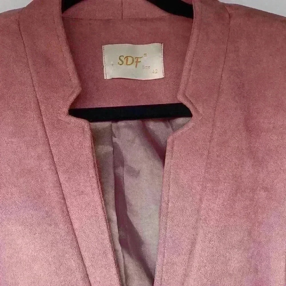 Women's M/L mauve velvet suede sequined unstructured blazer SDF line 42 glitter - Picture 3 of 8
